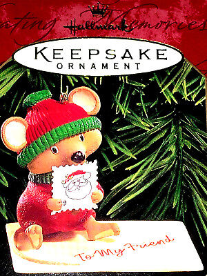 Hallmark Ricordo 1999 con Maniglia Cura Mouse Friend Natale Ornamento Vtg Nuovo