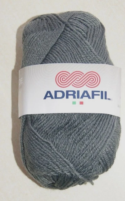Pelotes De Fil ADRIAFIL Vegalux Gris N°61 - Coton Pour Tricot & Crochet - Aiguille N°5 - Made In Italy