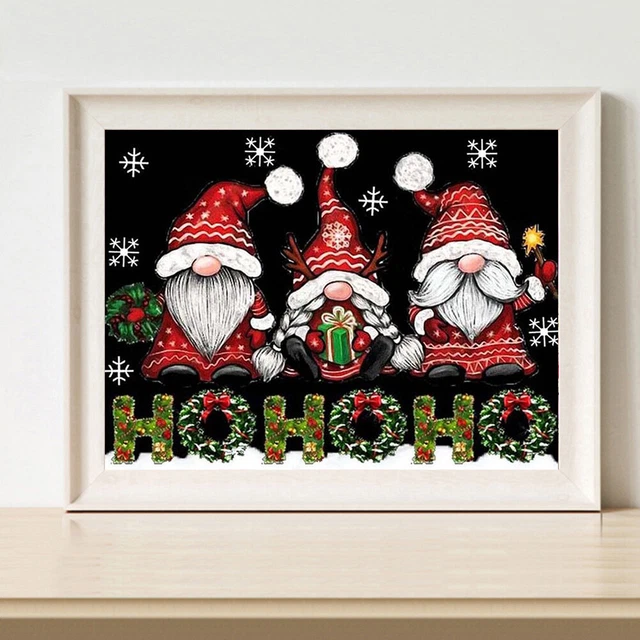Duende de Navidad pintura al óleo por números kit sin marco dibujo imagen decoración de pared