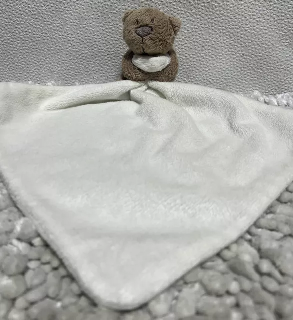 Asda George Teddy Bear Comforter Blankie Soft Toy Soother Doudou White Brown