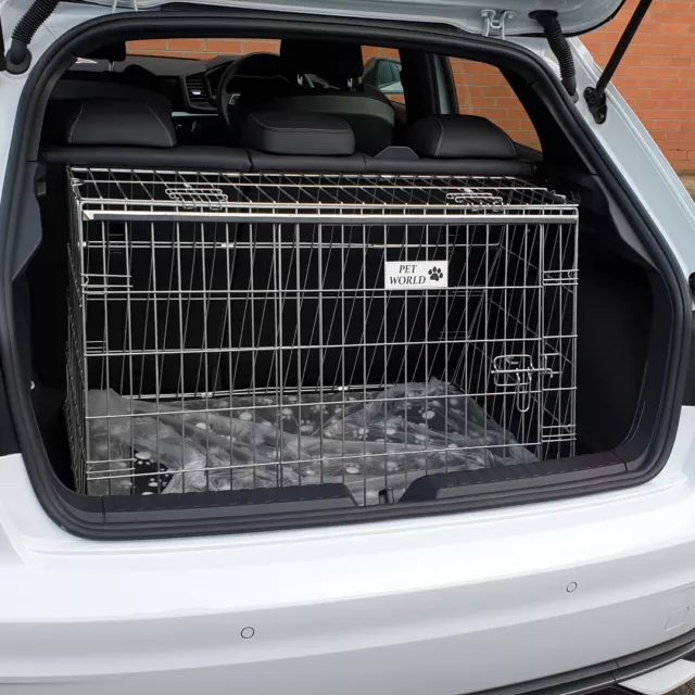 PET WORLD AUDI | A1 Sportback Sloping Dog Pet Crate for Car Boot Easy Install