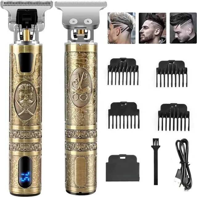 Mens Hair Clippers Machine Cordless Beard Trimmer Electric Shaver LCD Screen Pro