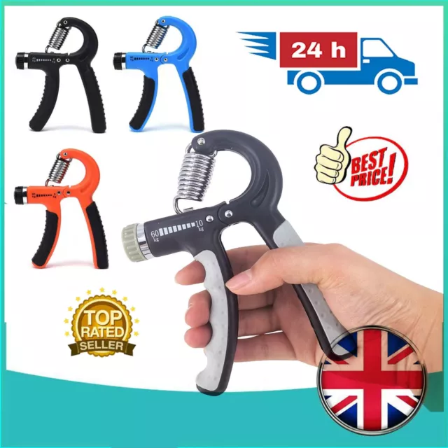 5-60KG Adjustable Hand Grip Strengthener | Wrist Forearm Gripper Exerciser | UK