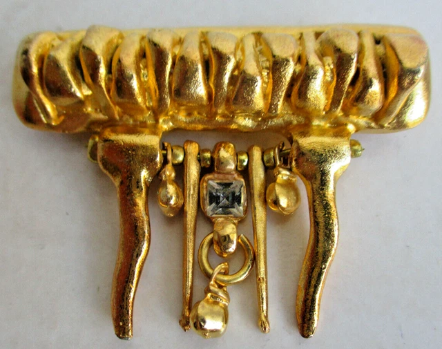 Broche Vintage Moderniste Signée ISAKY - Bijou D'Artiste En Résine - Occasion Bon État
