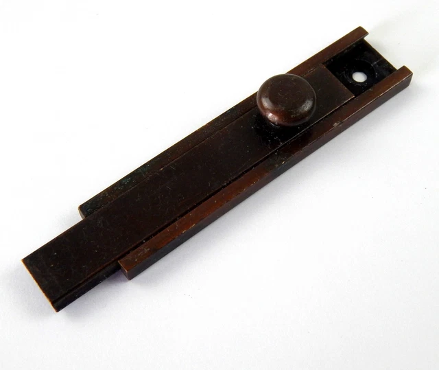 Vintage 1930s 1950s Cupboard Cabinet Door Flat Bolt Bronze - Suit Caravan - #B13