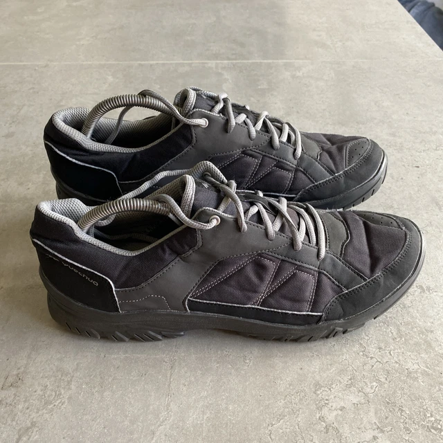 QUECHUA DECATHLON NH100 scarpe da passeggio nere da uomo tela HikinG UK 10 EUR 30 41 PicClick IT