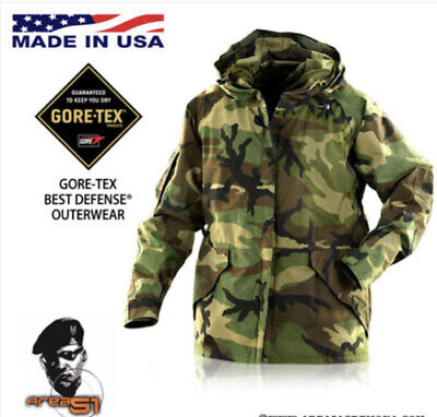Parka Giacca Jacket Militare Woodland Gore-Tex Waterproff Originale Usato 1°