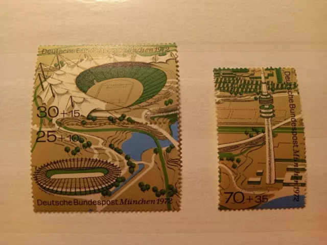 Briefmarken Deutschland Bund Olympiamarken 1972  Plattenfehler PF Bl 7 I  **