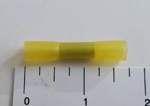 Yellow 12-10 Ga.  High Strength Heat Shrink Butt Wire Connectors Crimp, 1000 Pcs