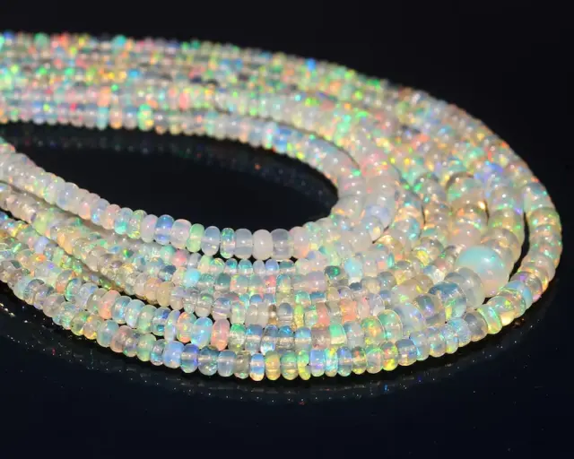 Perline di opale Perline di pietra preziosa naturale di opale etiope in...