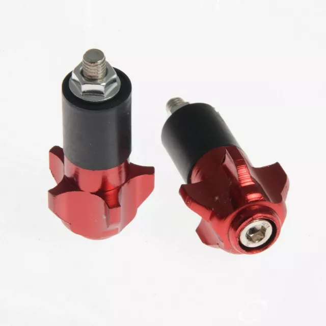 Bar End 17mm Motorcycle Motorbike Scooter Universal Weights Handlebar Red