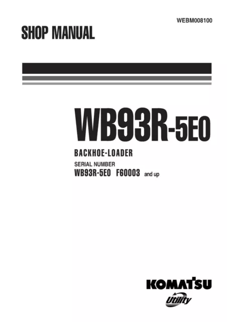 Komatsu WB93R-5E0 - Workshop Manual - Reparaturhandbuch  auf Papier