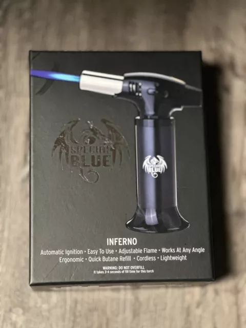 Special Blue "Inferno" Professional Torch Jet Flame Butane Refillable - Black