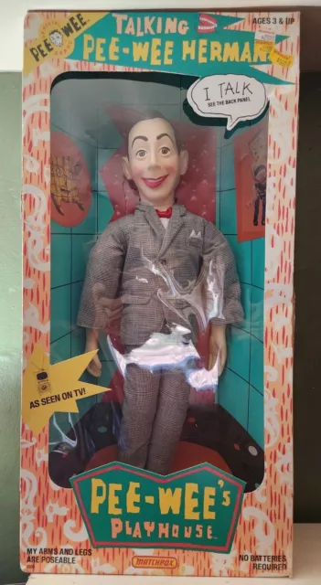 Vintage Peewee Herman Talking Pull String Doll Original Box 1987 Matchbox 80s