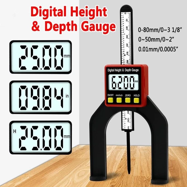 LCD Étrier 0.01 MM/0.0005 "" CR2032 3V Profond Hauteur Calibre Outil de Mesure