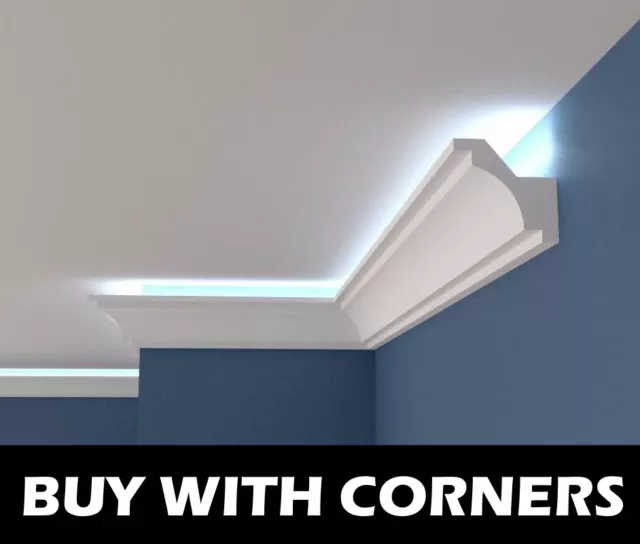 CORNICE COVING LED Lighting molding BFS1 Wall Ceiling  LARGE SIZES QUALITY XPS