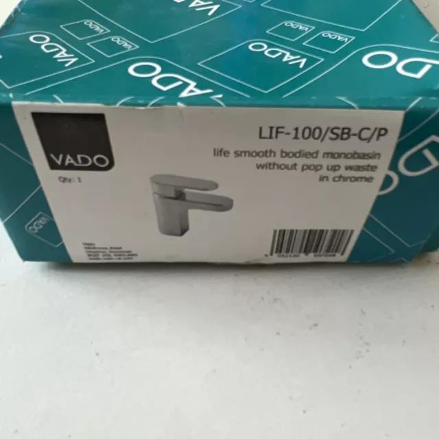 Vado Lif-100/SB-C/P Basin Tap Life Smooth Bodied Monobasin Without Pop Up Waste