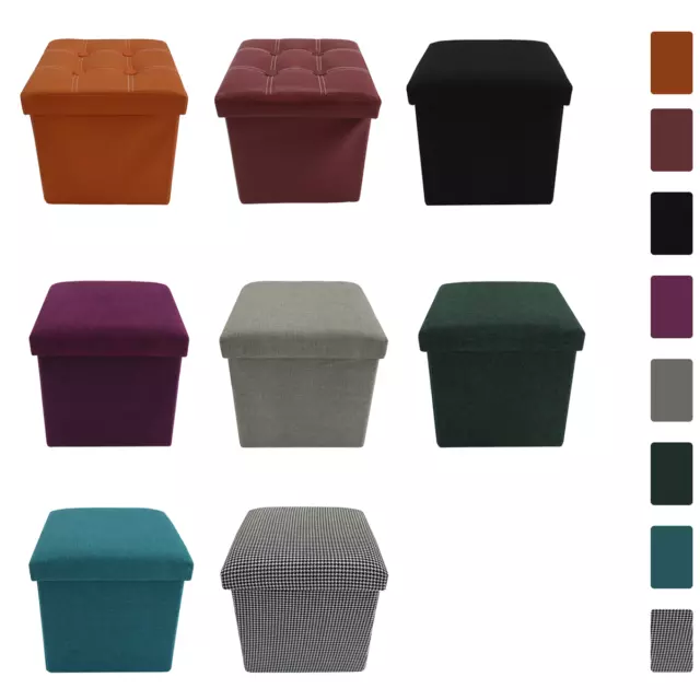 Mobili Rebecca Pouf Seduta 8 Colori Cubo Contenitore Cotone Portaoggetti