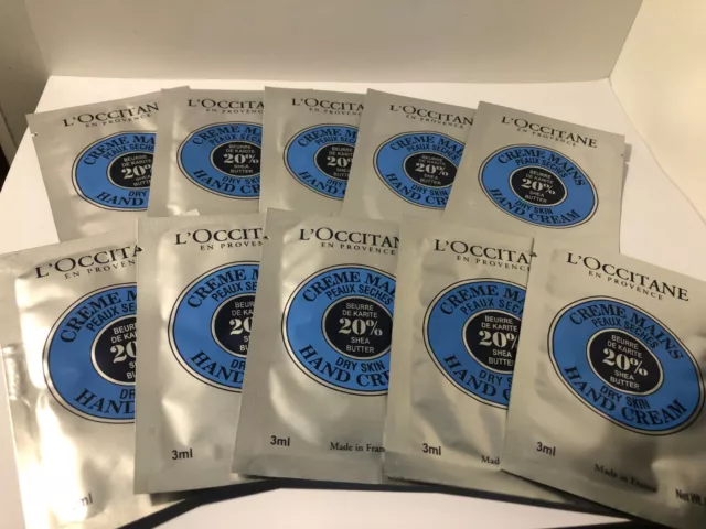 12 X L OCCITANE DRY SKIN HAND CREAM 3ML/Each New