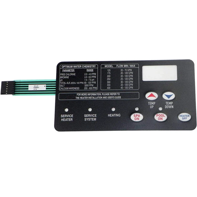 Pentair 472610Z Switch Membrane Pad for MasterTemp Heater 250 300 350 400 Pool