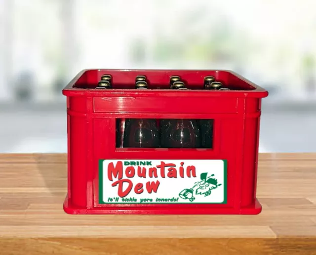 Mtn Dew Retro Crate Bottle Opener 12 case Fridge Magnet or Paperweight Mt