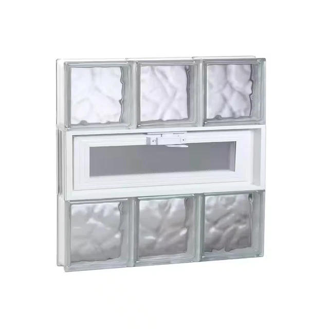 17.25 In. X 17.25 In. X 3.125 In. Frameless Wave Pattern Vented Glass Block Wind