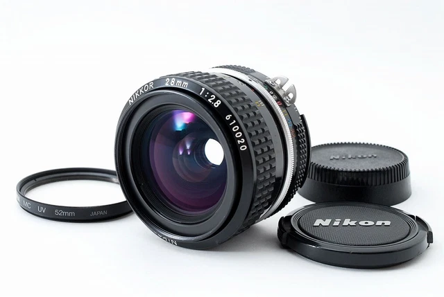 [ près De Mint ] Nikon Ai Nikkor 28mm F/2.8 Angle Large Mf Objectif Noir Japon