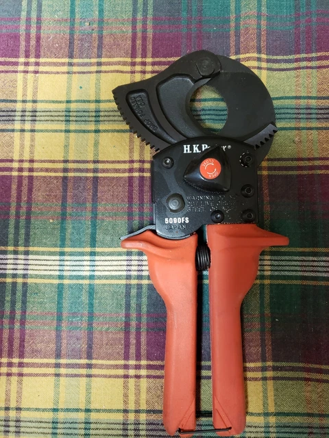 HK Porter 5090FS Ratchet-type One Hand Operated Soft Cable Cutter Japan