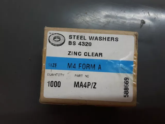 Steel Washers Bs 4320 M4 Form A- Quantity 1000