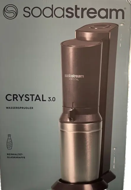 Rociador de agua SodaStream Crystal 3.0 titanio 1 jarra 0,7 l + 1 cilindro NUEVO