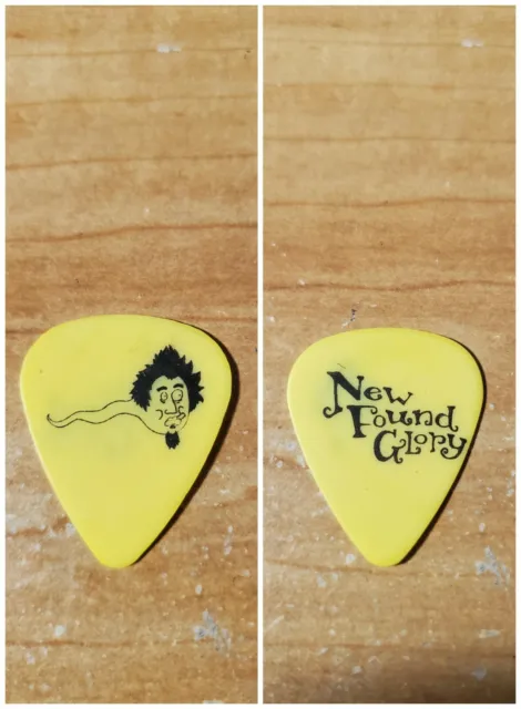 New Found Glory NFG Ian Grushka Catalyst Worm Yellow Tour Band Guitar Pick