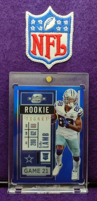 2020 Panini Contenders Optic Ceedee Lamb RC Blue Prizm Rookie Ticket #/99 MINT🔥