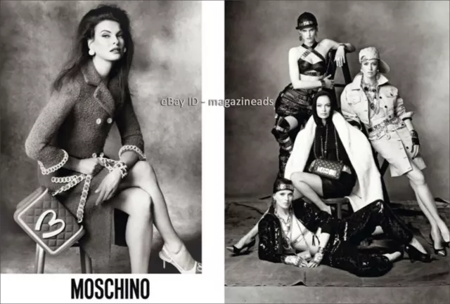 MOSCHINO 2-Page PRINT AD 2014 EVANGELISTA Elson MURPHY women legs ankles feet