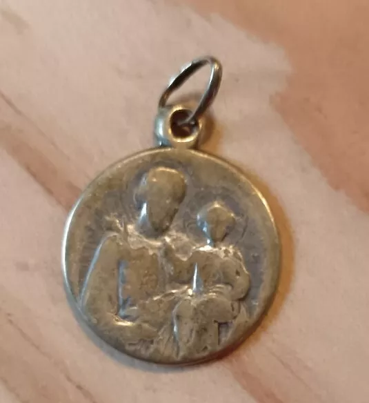 Médaille Religieuse Ancienne Doré Saint Joseph Archange Michael Metal Doré
