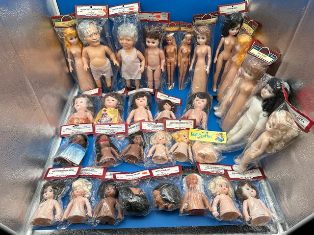 Lot Of Vintage Craft Dolls + Parts Fibre Craft Darice Music Box Fashion Air New Lot Of Vintage Craft Dolls + Parts Fibre Craft Darice Music Box Fashion Air New