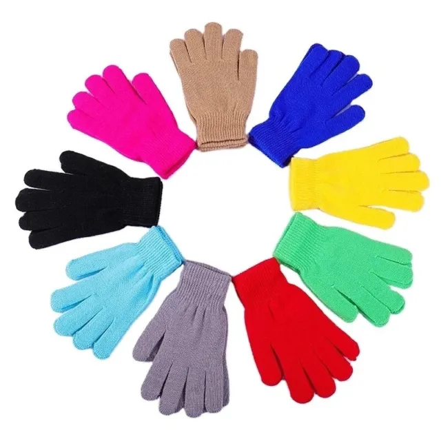 Winter Gloves Girls Kids Warm Soft and Durable Colorful 5 Pair Set