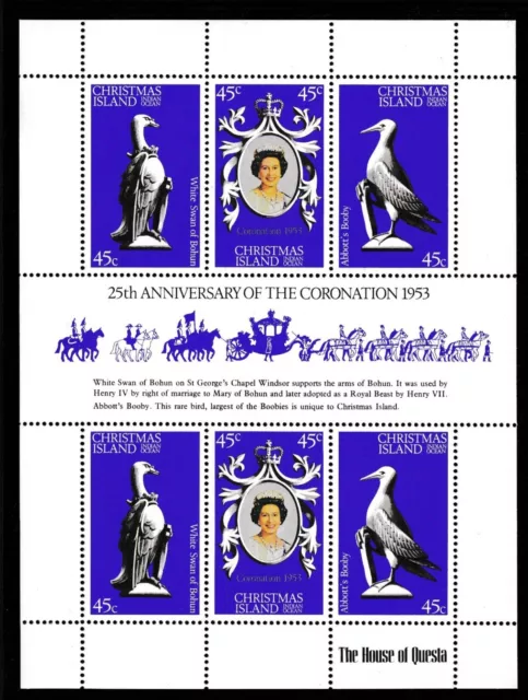 Christmas Island 1978 QEII 25th Anniversary of Coronation Sheet