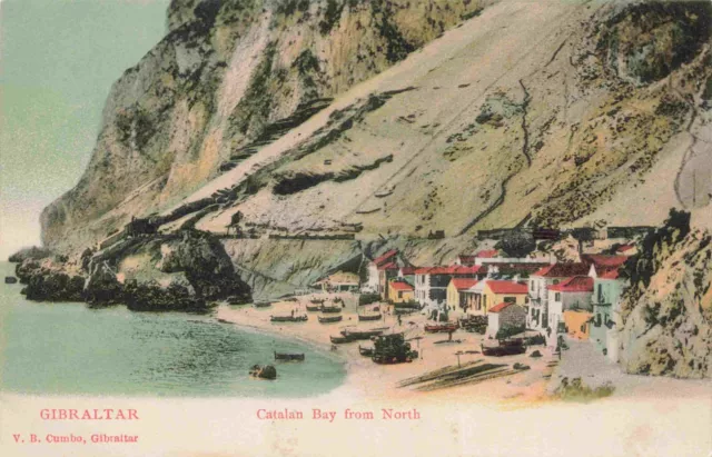 c1903 Catalan Bay from North Gibraltar Alboran Sea Unused Vintage Postcard