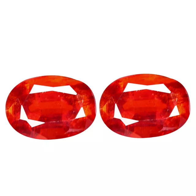 1.83 Ct VVS [2Pcs Pair] Gorgeous Oval 7 x 4.7 MM Orange Natural Orange Kyanite