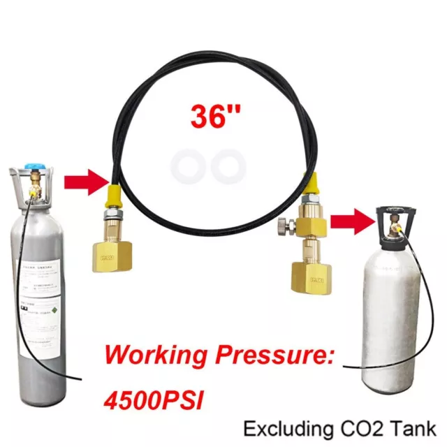 CO2 Nachfüllstation Tankadapter mit 90 cm Schlauch CGA320 auf CGA320 Stecker