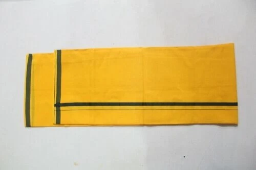 Indian Pure Cotton Yellow Lungi For Men / Women Banaras Durable Gift