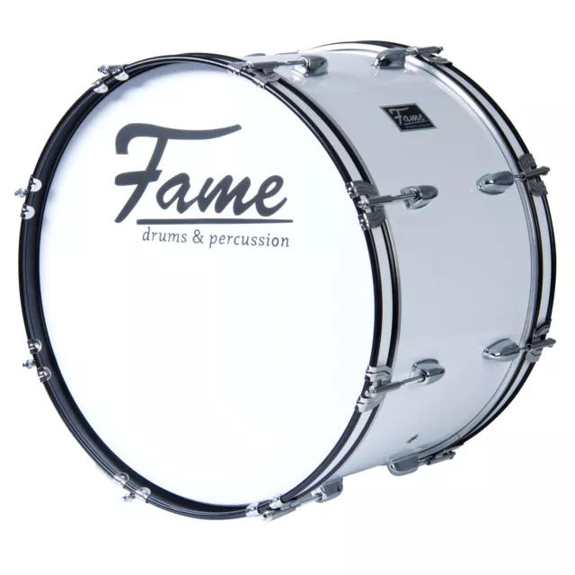 Fame Marching Bass Drum 22"x12", Leicht, Weiß, 7-Lagen Lindenholz, Kraftvoller K