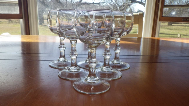 Paul Masson Wine Tasting Glasses Stems 6 4 ounce stems Knobbed Stems by Libbey