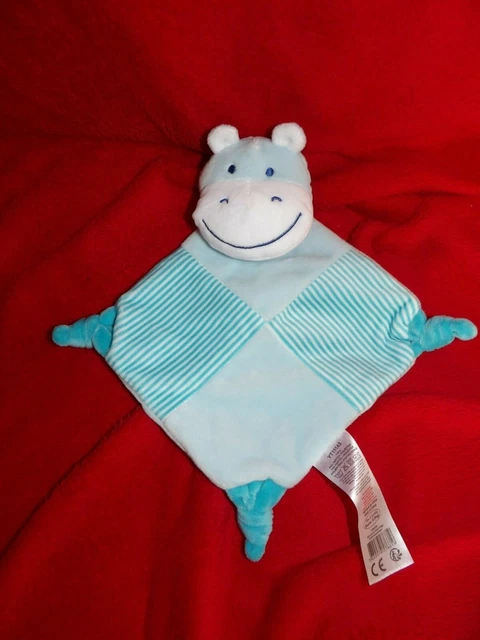 Peluche Doudou Plat Grelot Vache Bleu Blanc Tom & kiddy Bisous d’Ange