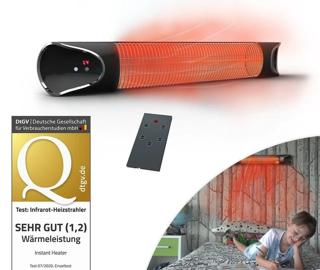 Livington Instant Heater 2000W Infrarot-Heizstrahler - Schwarz