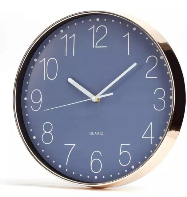 Classic Small Wall Clock Silent & Non Ticking Quartz Quiet Sweep Round Clocks