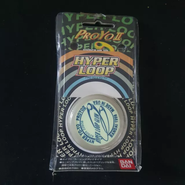 1998 Bandai Hyper Playmaxx Proyo II Hyper Loop White Glow yoyo.