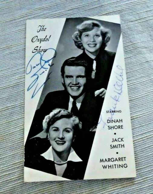 VINTAGE SIGNED PHOTOGRAPH JACK SMITH THE OXYDOL SHOW DINAH SHORE M WHITING 1940s