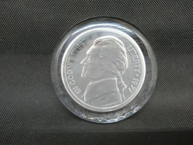 Vintage Lenox Paperweight Thomas Jefferson 1977 Liberty Nickel