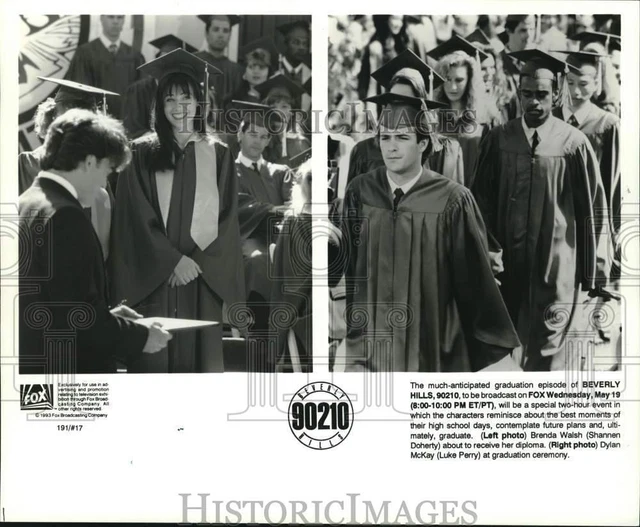 1993 Press Photo Shannen Doherty & Luke Perry in "Beverly Hills, 90210"